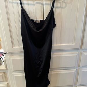 Black Satin Slip Dress